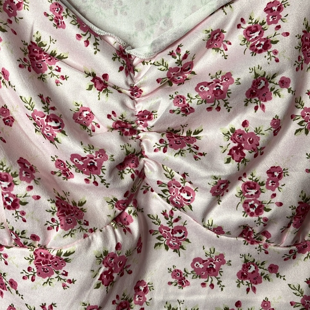 DR Dressin Floral Print Asymmetrical Hem Cap Sleeve Top. Size 0XL NWT - Picture 4 of 5